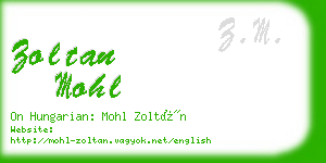 zoltan mohl business card